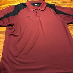 Under Armour maroon and black golf shirt